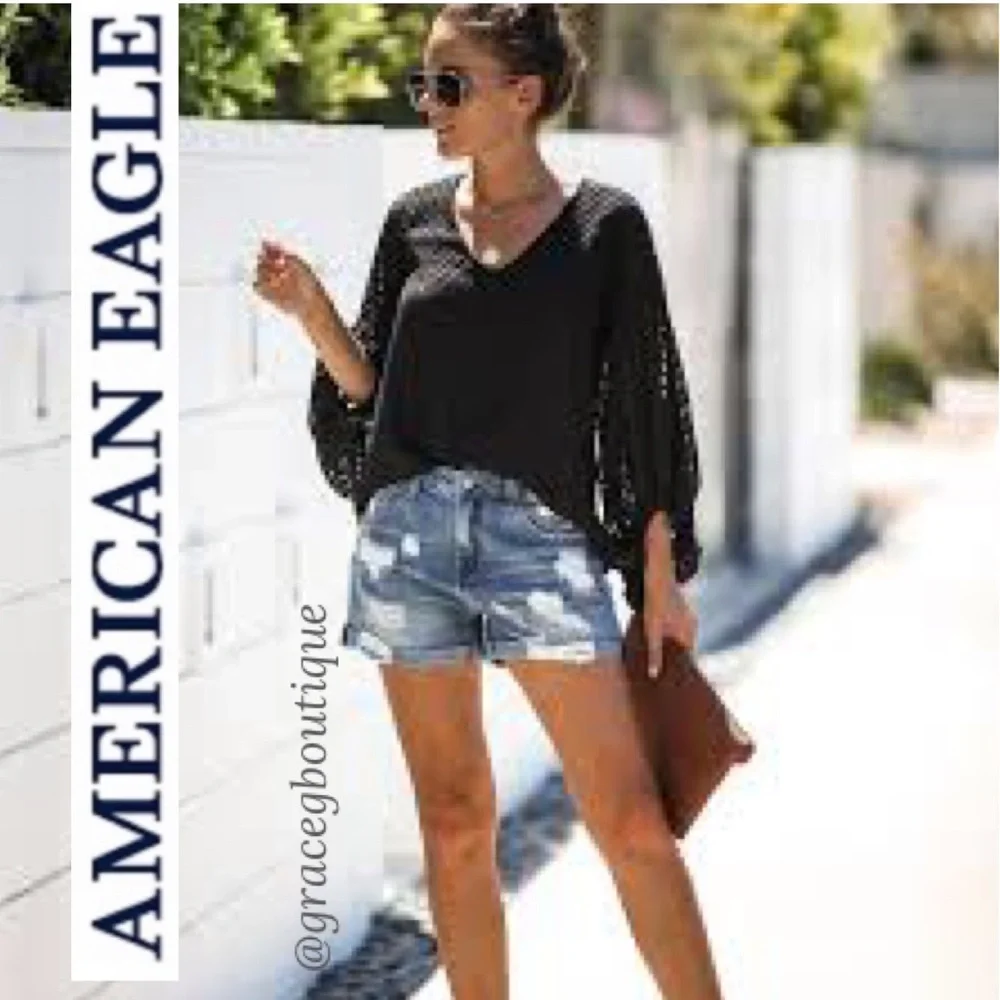 American Eagle Shorts Size 00 Jeans Rip Distressed